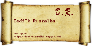 Deák Ruszalka névjegykártya